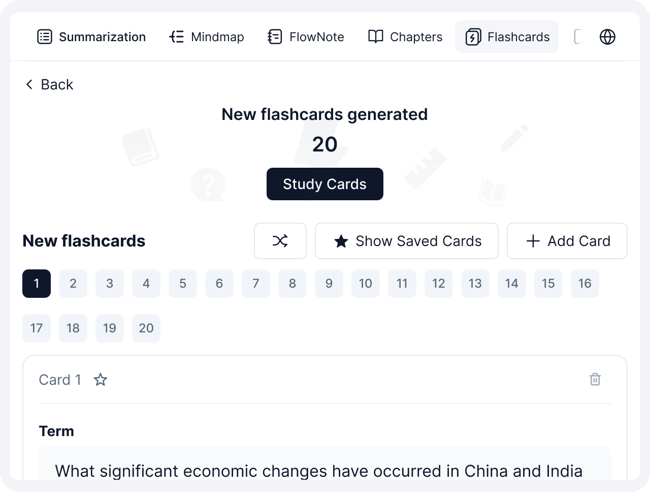 Personalized Flashcards generated from your materials
